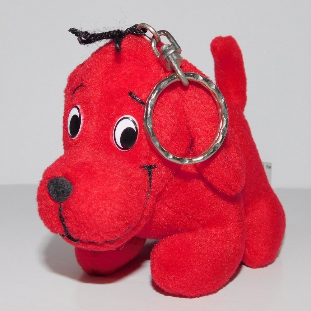VTG 1997 Clifford the Big Red Dog Keychain Scholastic 5" Plush